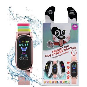 Trendy Pro Kids Fitness Tracker Black Watch w/ Multicolored Bands NEW / SEALED